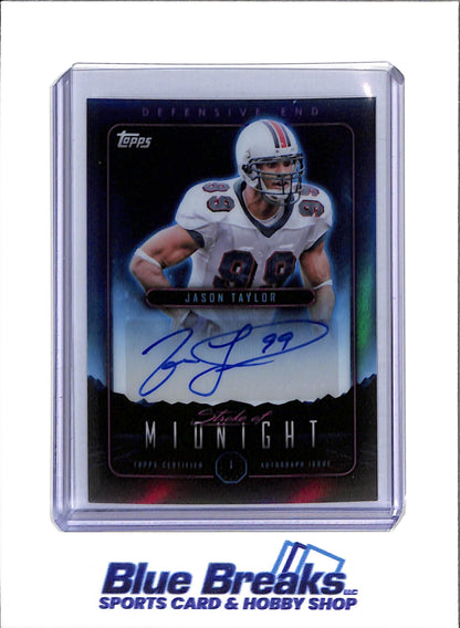 2024 Topps - Stroke of Midnight - Auto - Blue Foil - Jason Taylor - #SMA-JTA - Football - Dolphins - drop