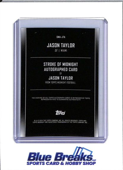 2024 Topps - Stroke of Midnight - Auto - Blue Foil - Jason Taylor - #SMA-JTA - Football - Dolphins - drop
