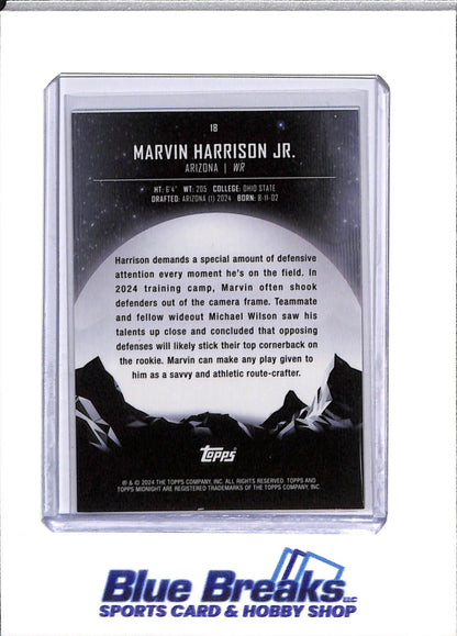 2024 Topps - Midnight - Rookie Card - Marvin Harrison Jr. - 42/99 - #18 - Football - Cardinals - drop