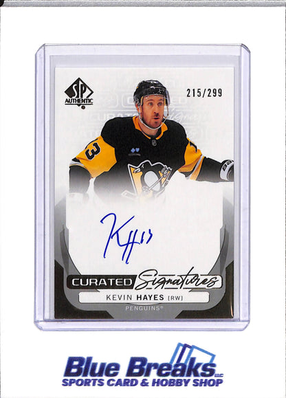 2024-25 Upper Deck - Curated Signatures - Kevin Hayes - 215/299 - #SPC-KH - Ice Hockey - Penguins - drop