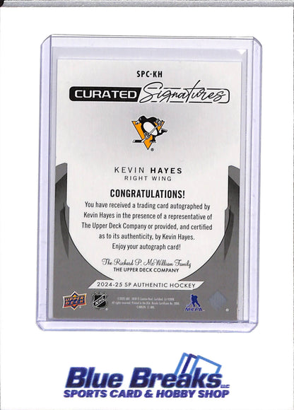 2024-25 Upper Deck - Curated Signatures - Kevin Hayes - 215/299 - #SPC-KH - Ice Hockey - Penguins - drop
