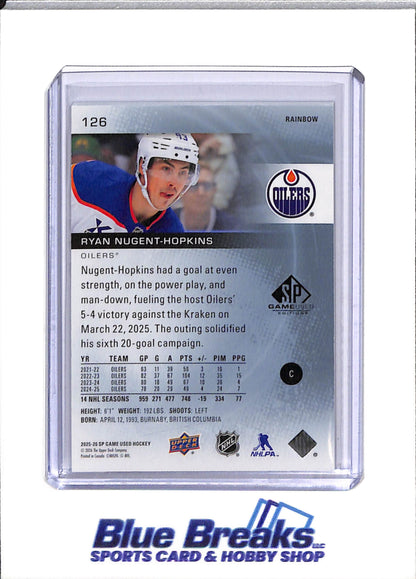 2025-26 Upper Deck - Game Used Edition - Rainbow - Ryan Nugent-Hopkins - 76/93 - #126 - Ice Hockey - Oilers - drop