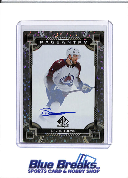 2024-25 Upper Deck - Pageantry - Silver Square Foil - Auto - Devon Toews - #P-29 - Ice Hockey - Avalanche - drop