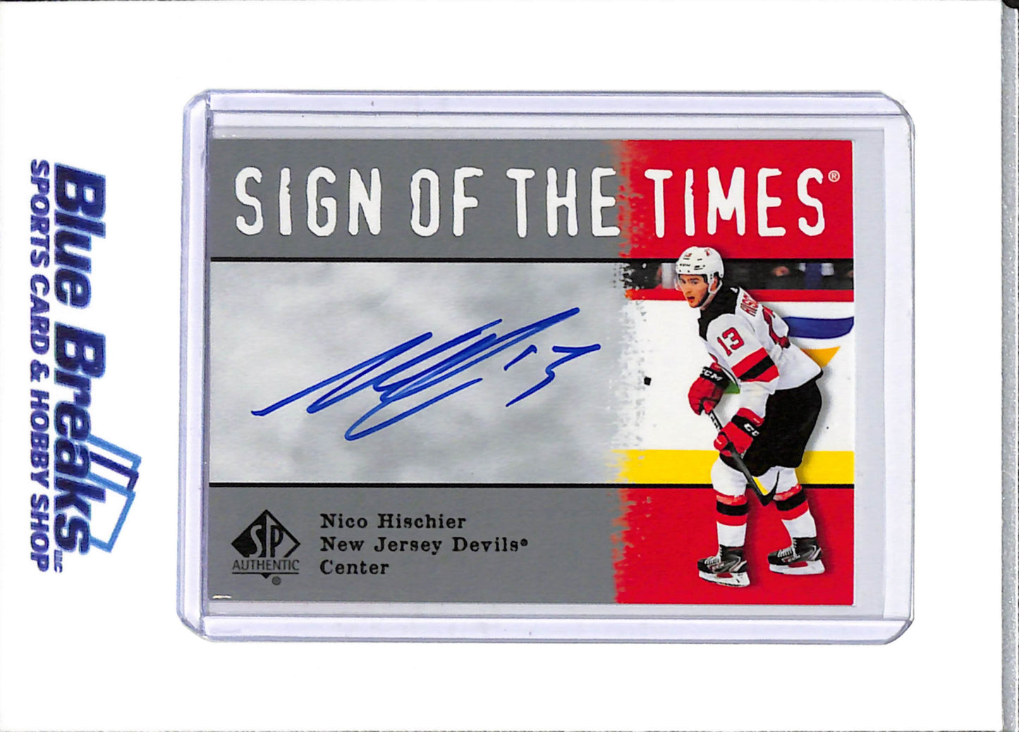 2021 Upper Deck - Sign of the Times - Auto - Nico Hischier - #SOTT1-NH - Ice Hockey - Devils - drop