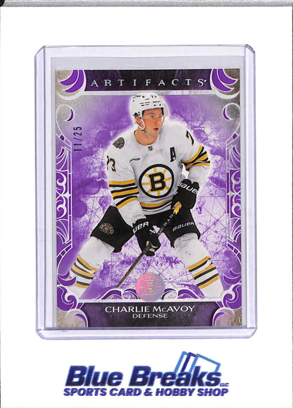2024 Upper Deck - Artifacts Purple - Charlie McAvoy - 11/25 - #53 - Ice Hockey - Bruins - drop