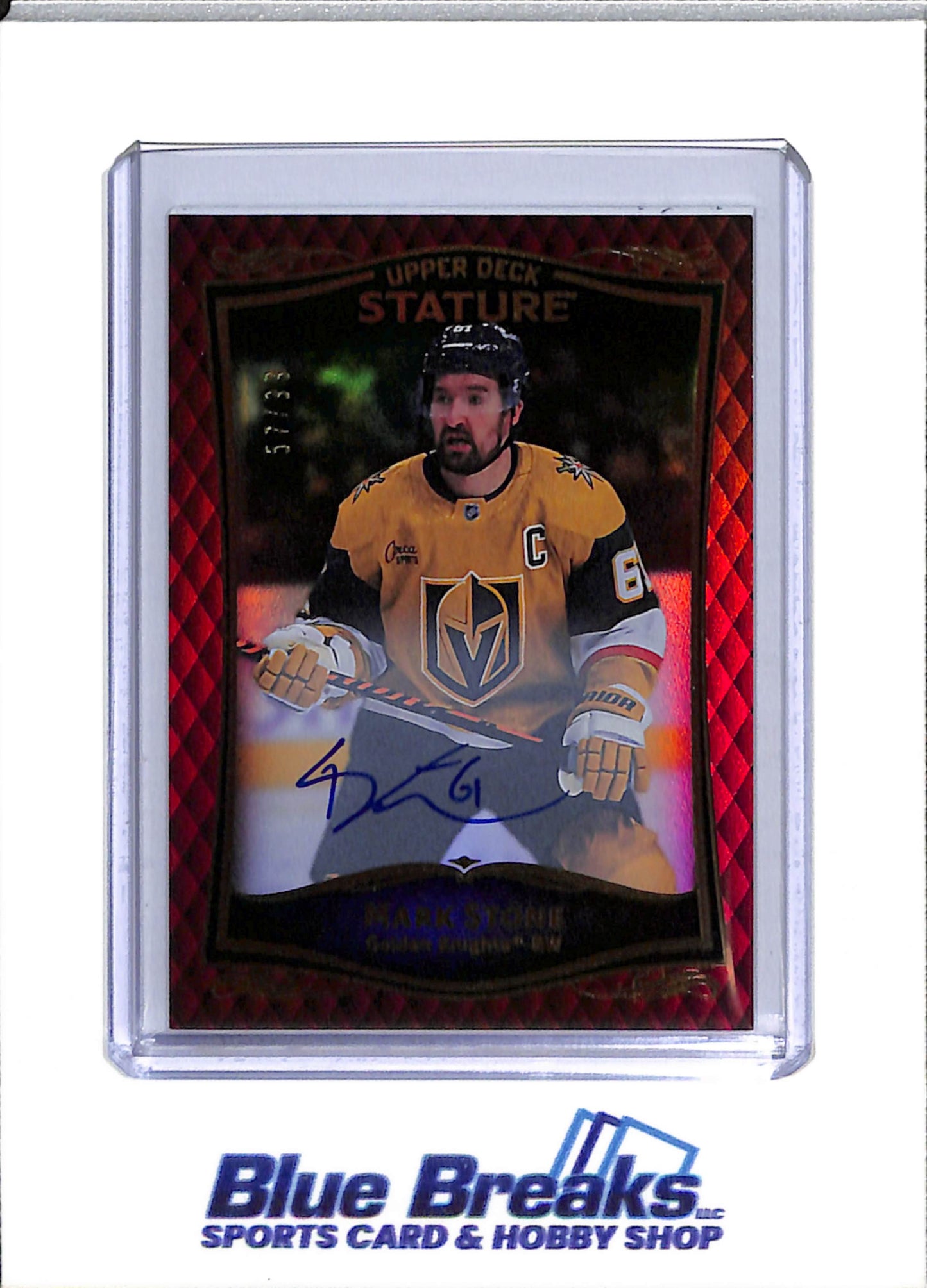 2023-24 Upper Deck - Stature Red Foil Auto - Mark Stone - 57/99 - #10 - Ice Hockey - Golden Knights - drop