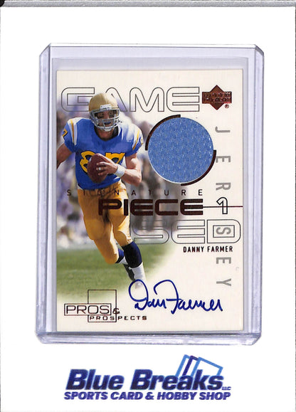 2000 Upper Deck - Game Jersey - Signature Piece - Pros & Prospects - Danny Farmer - #SP-DF - Football - Steelers - drop