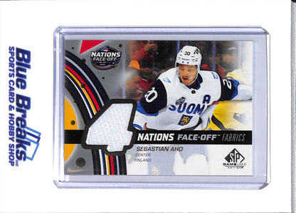 2025-26 Upper Deck - 4 Nations Face Off - Fabrics - Sebastian Aho - #4N-SE - Ice Hockey - Suomi - drop