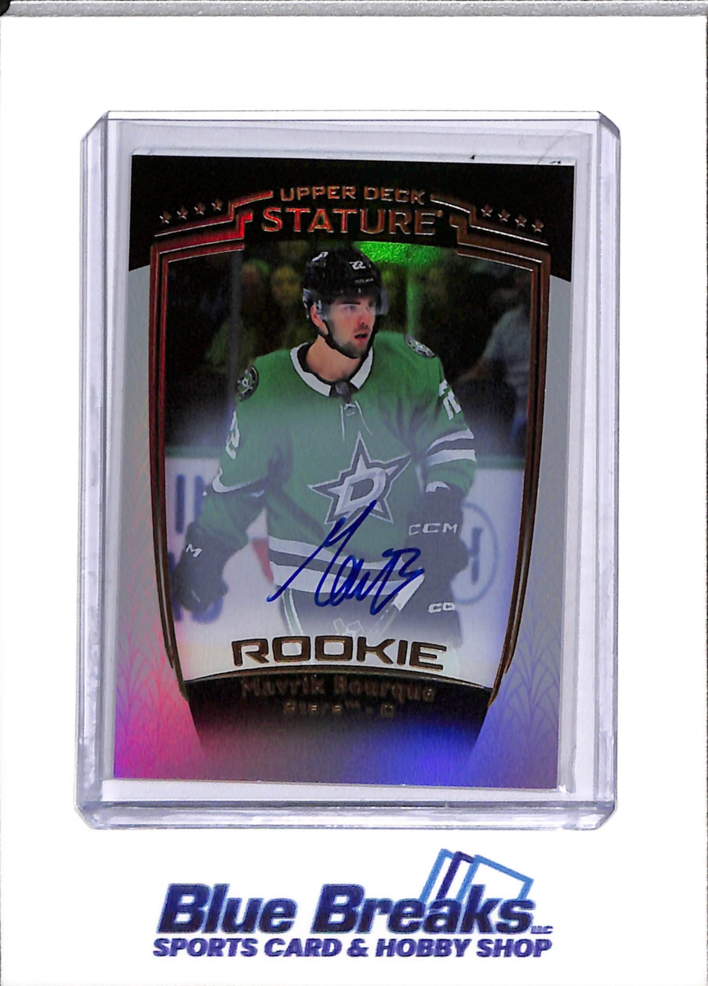 2024-25 Upper Deck - Stature Rookie - Auto - Mavrik Bourque - #46 - Ice Hockey - Stars - drop