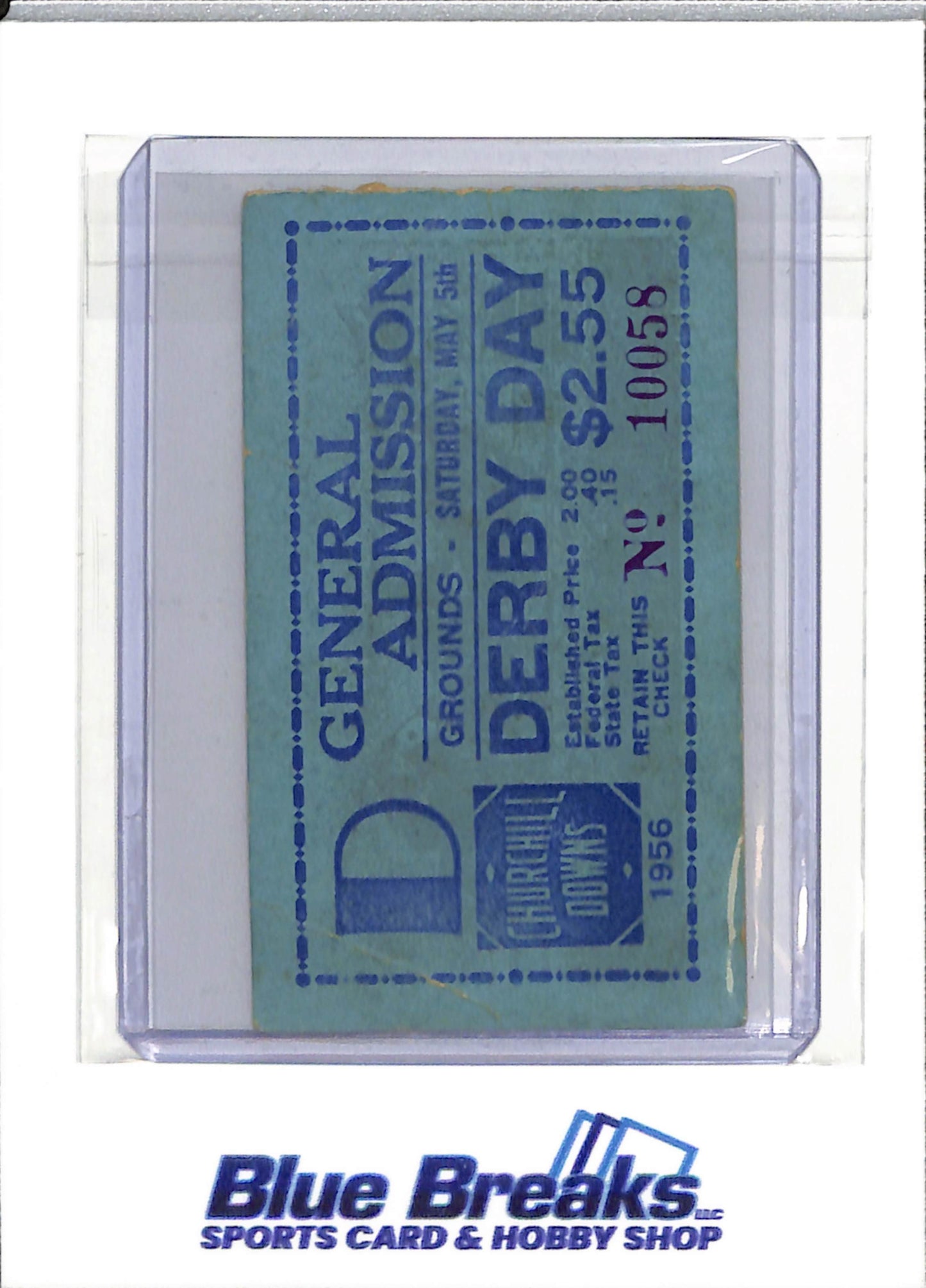 1956 Churchill Downs - General Admission - Derby Day - May 5th - Ticket - drop