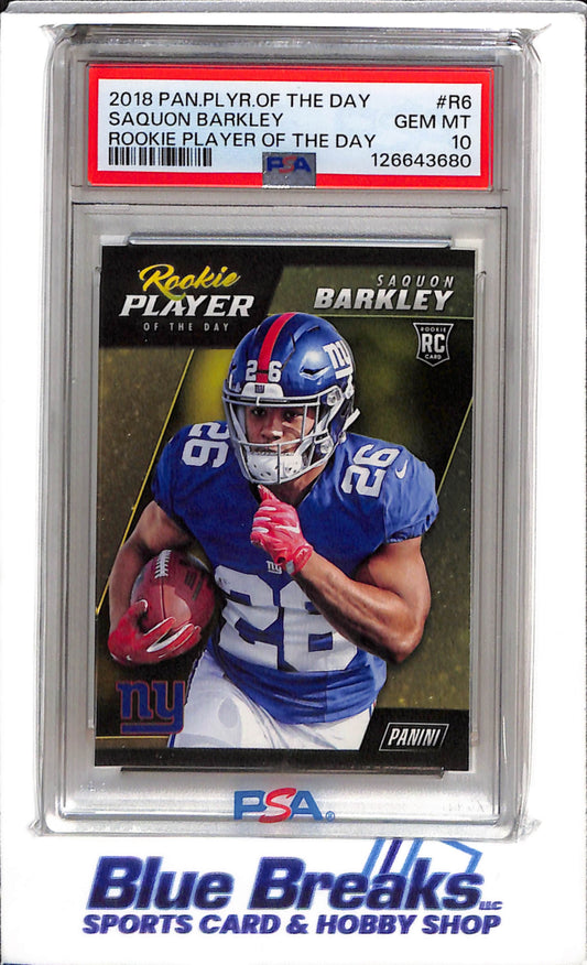 2018 Panini - Rookie Player of the Day - Saquon Barkley - PSA10 - #R6 - Football - Giants