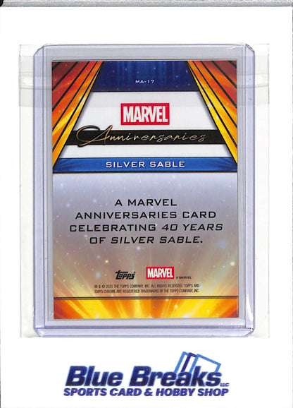 2025 Topps - Marvel Anniversaries - Gold Wave - 40th Anniversary - Silver Sable - 01/50 - #MA-17 - drop