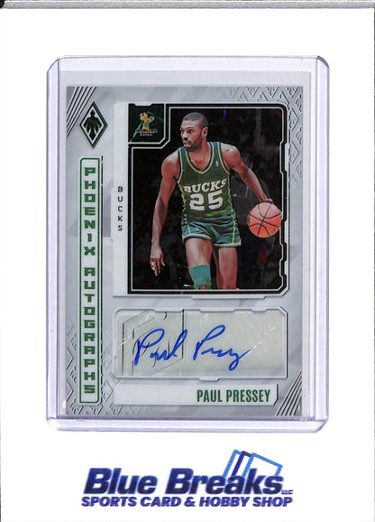 2023-24 Panini - Phoenix Autographs - Silver Square - Paul Pressey - 20/99 - #PA-PPR - Basketball - Bucks - drop
