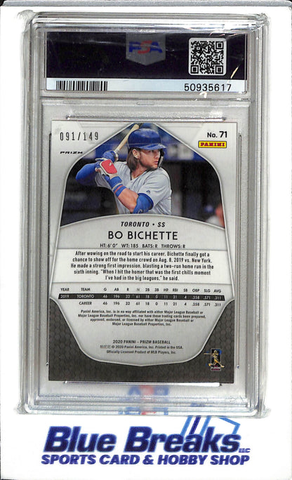 2020 Panini - Prizm - Rookie card - Red Mojo Prizm - Bo Bichette - PSA10 - 091/149 - #71 - Baseball - Blue Jays - drop