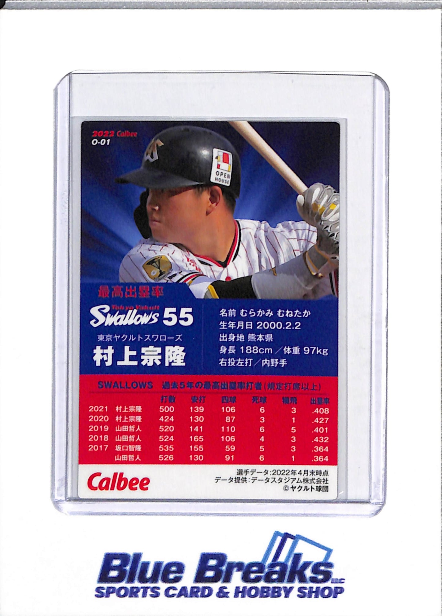 2022 Calbee - OPP Leader - Munetaka Murakami - #O-91 - Baseball - Swallows - drop