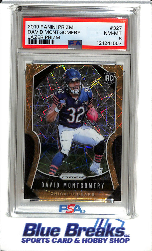 2019 Panini - Prizm - Lazer - Rookie Card - David Montgomery - PSA8 - #327 - Football - Bears