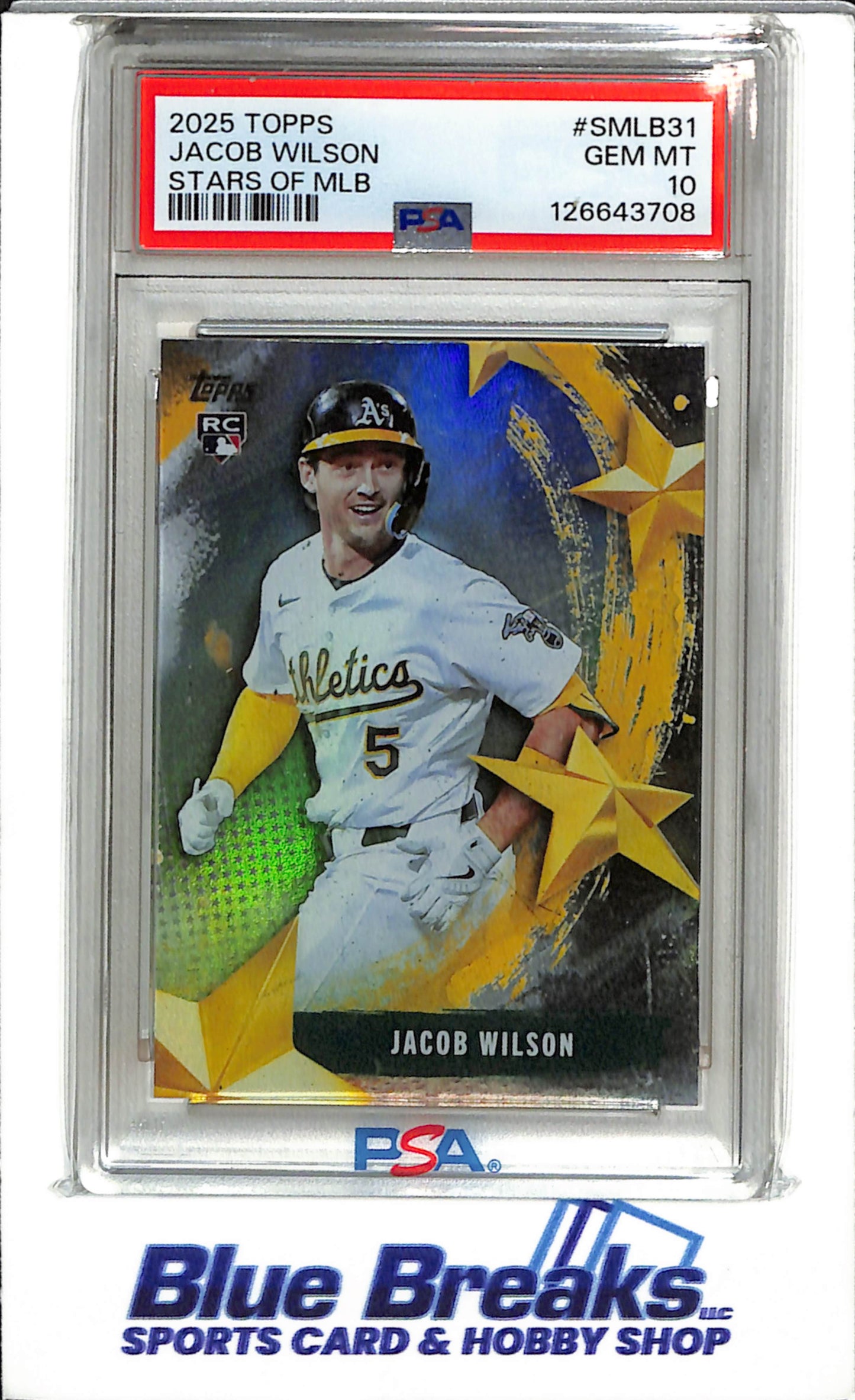 2025 Topps - Stars of MLB - Rookie Card - Jacob Wilson - PSA10 - #SMLB-31 - Baseball - Athletics - drop
