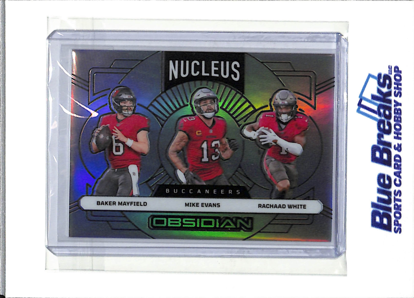 2024 Panini - Nucleus Obsidian - Foil - Baker Mayfield Mike Evans Rachaad White - 42/99 - #21 - Football - Buccaneers - drop