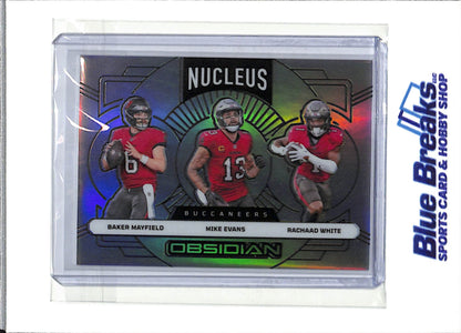 2024 Panini - Nucleus Obsidian - Foil - Baker Mayfield Mike Evans Rachaad White - 42/99 - #21 - Football - Buccaneers - drop