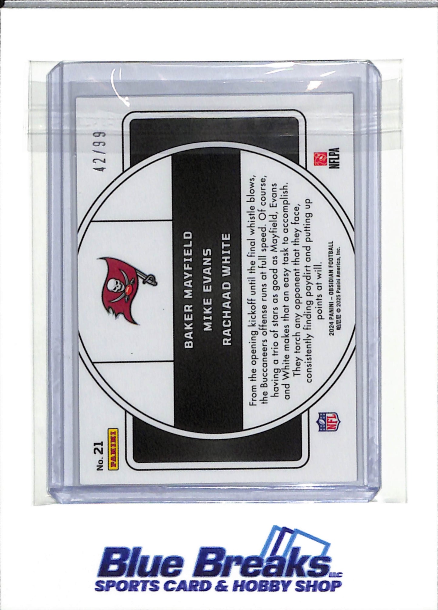 2024 Panini - Nucleus Obsidian - Foil - Baker Mayfield Mike Evans Rachaad White - 42/99 - #21 - Football - Buccaneers - drop
