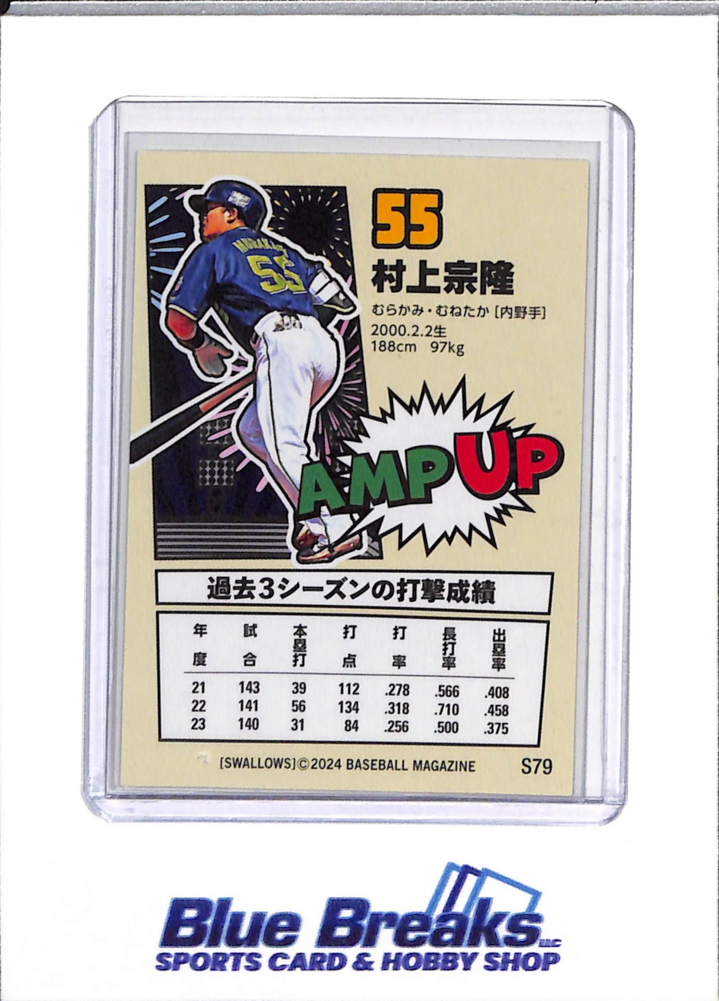 2024 BBM - Amp Up - Munetaka Murakami - #S79 - Baseball - Swallows - drop