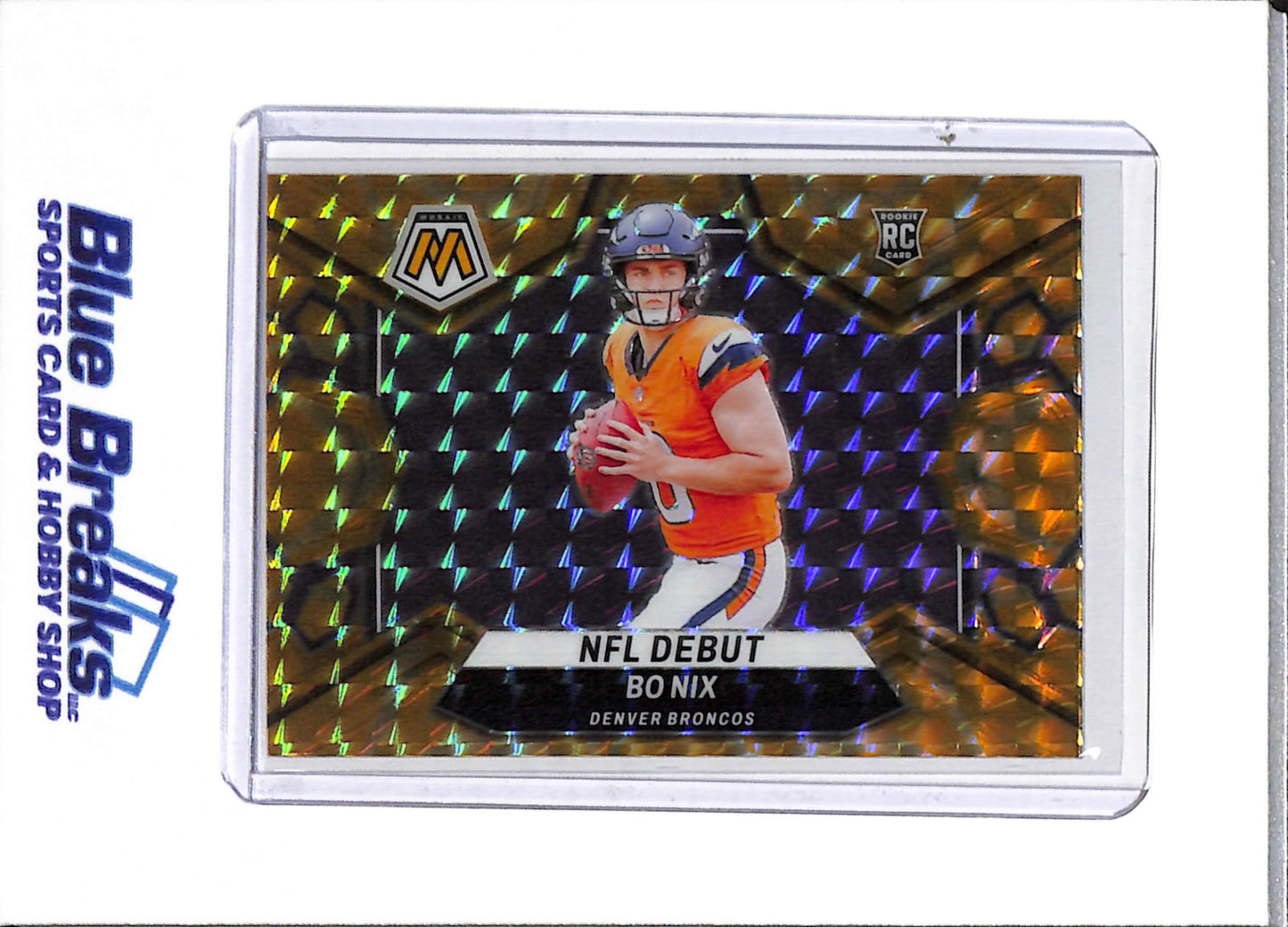 2024 Panini - Prizm Mosaic - Rookie Card - NFL Debut - Yellow Geometric - Bo Nix - #271 - Football - Broncos - drop