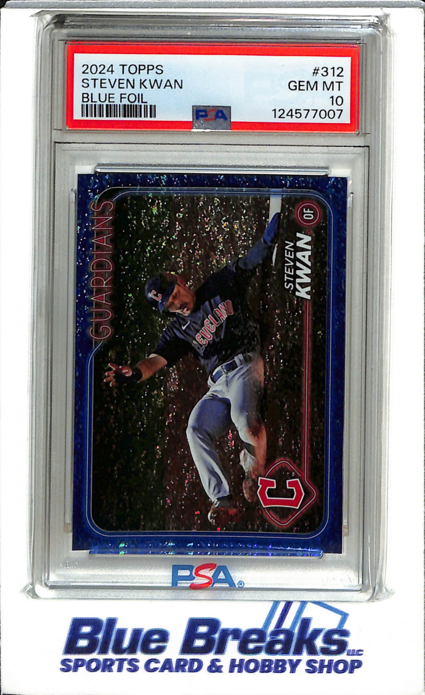 2024 Topps - Series One - Blue Foil - Steven Kwan - 754/999 - #312 - Baseball - Guardians - drop
