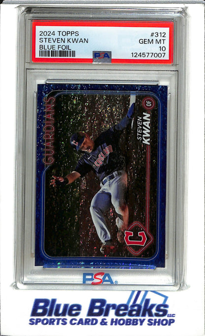 2024 Topps - Series One - Blue Foil - Steven Kwan - 754/999 - #312 - Baseball - Guardians - drop