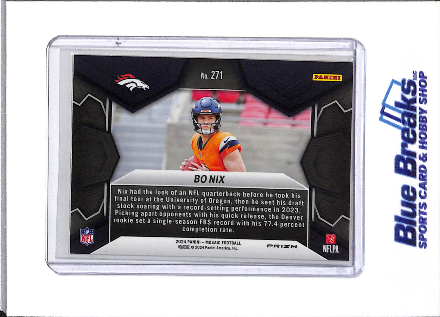 2024 Panini - Prizm Mosaic - Rookie Card - NFL Debut - Yellow Geometric - Bo Nix - #271 - Football - Broncos - drop