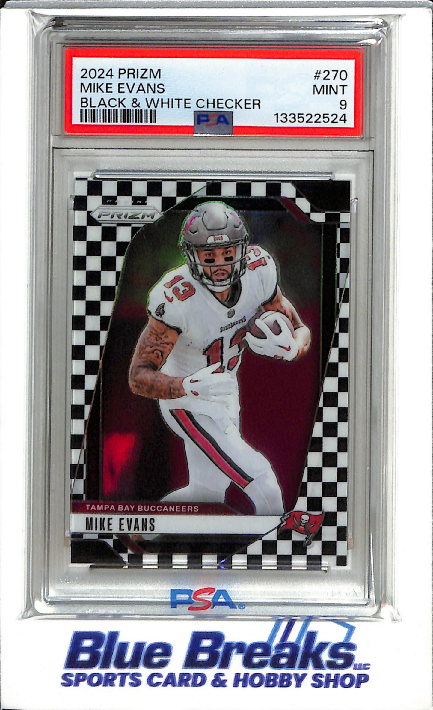 2024 Panini - Prizm - Black & White Checker - Mike Evans - PSA9 - #270 - Football - Buccaneers - drop