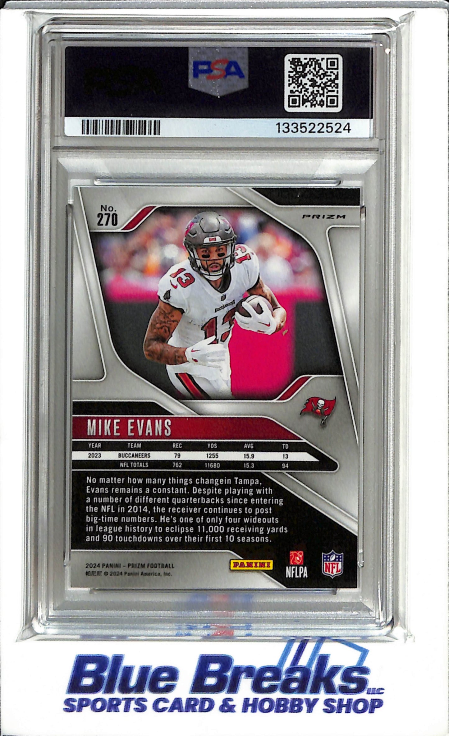 2024 Panini - Prizm - Black & White Checker - Mike Evans - PSA9 - #270 - Football - Buccaneers - drop