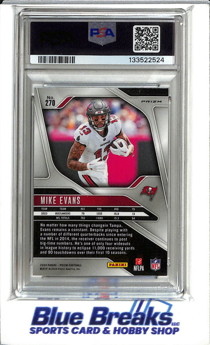 2024 Panini - Prizm - Black & White Checker - Mike Evans - PSA9 - #270 - Football - Buccaneers - drop