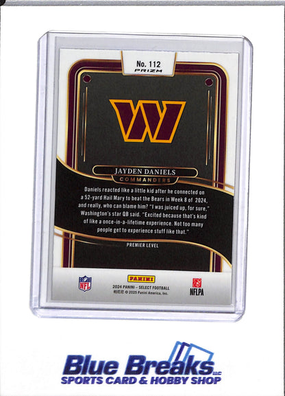 2024 Panini - Select - Rookie Card - Red/Blue Shock - Jayden Daniels - #112 - Football - Commanders - drop