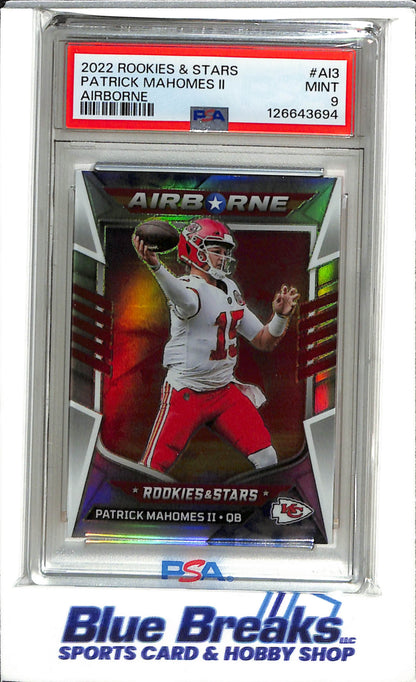 2022 Panini - Prizm - Rookies & Stars - Airborne - Patrick Mahomes II - PSA9 - #AI-3 - Football - Chiefs - drop