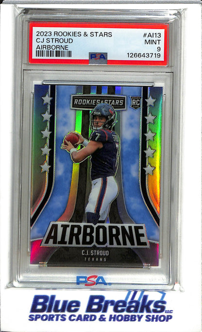 2023 Panini - Rookies & Stars - Airborne - CJ Stroud - PSA9 - #AI-13 - Football- Texans - drop