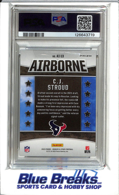 2023 Panini - Rookies & Stars - Airborne - CJ Stroud - PSA9 - #AI-13 - Football- Texans - drop