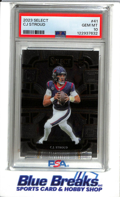 2023 Panini - Select - Rookie Card - CJ Stroud - PSA10 - #41 - Football - Texans - drop