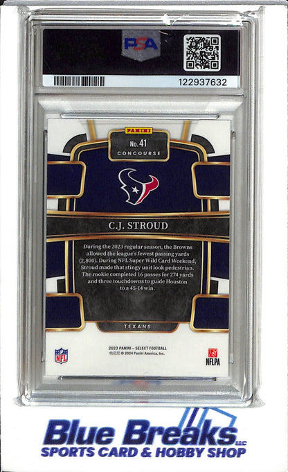 2023 Panini - Select - Rookie Card - CJ Stroud - PSA10 - #41 - Football - Texans - drop