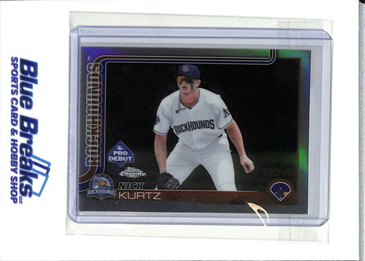 2025 Topps - Chrome - Pro Debut - Refractor - Nick Kurtz - 183/199 - #PDC-1 - Baseball - Rockhounds - Athletics