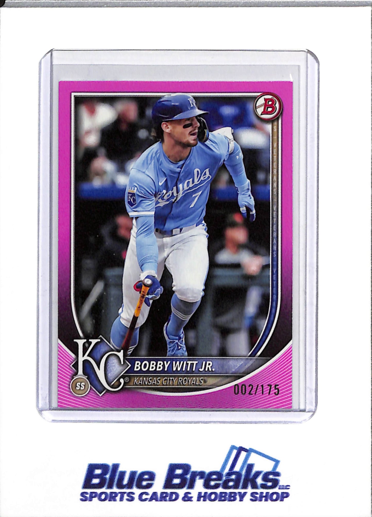 2025 Topps - Bowman - Pink Boarder - Bobby Witt Jr. - 002/175 - #7 - Baseball - Royals - drop