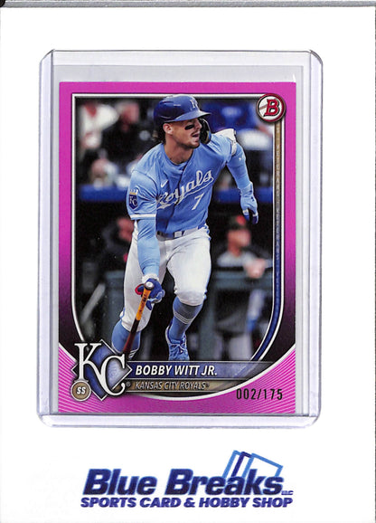 2025 Topps - Bowman - Pink Boarder - Bobby Witt Jr. - 002/175 - #7 - Baseball - Royals - drop