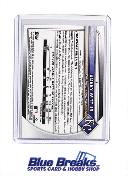 2025 Topps - Bowman - Pink Boarder - Bobby Witt Jr. - 002/175 - #7 - Baseball - Royals - drop