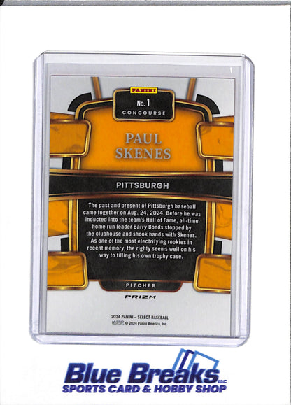 2024 Panini - Prizm - Select - Rookie Card - Red/White/Blue Foil - Paul Skenes - #1 - Baseball - Pirates - drop