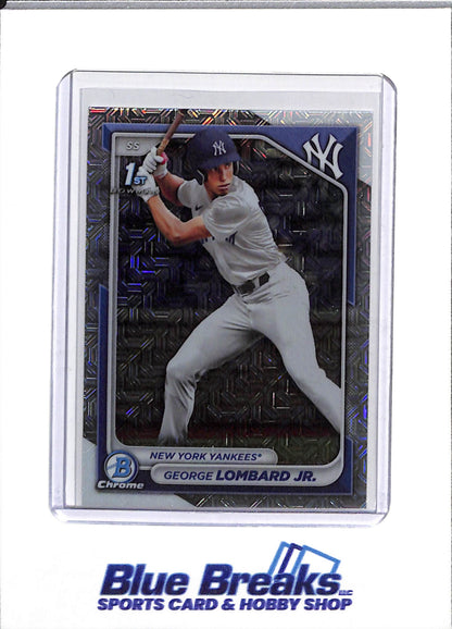 2024 Topps - Bowman Chrome - 1st - Silver Mojo Refractor - George Lombard Jr. - #BCP-79 - Baseball - Yankees - drop