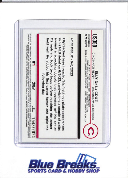 2024 Topps - Update Series - Rookie Card - Brown Boarder - Elly De La Cruz - 1543/2024 - #US350 - Baseball - Reds - drop