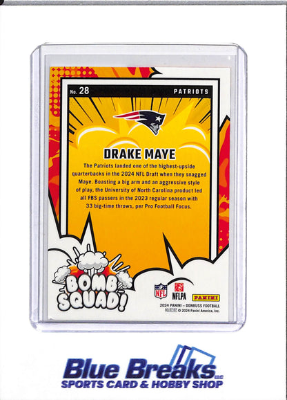 2024 Panini - Donruss - Bomb Squad - Drake Maye - #28 - Football - Patriots - drop