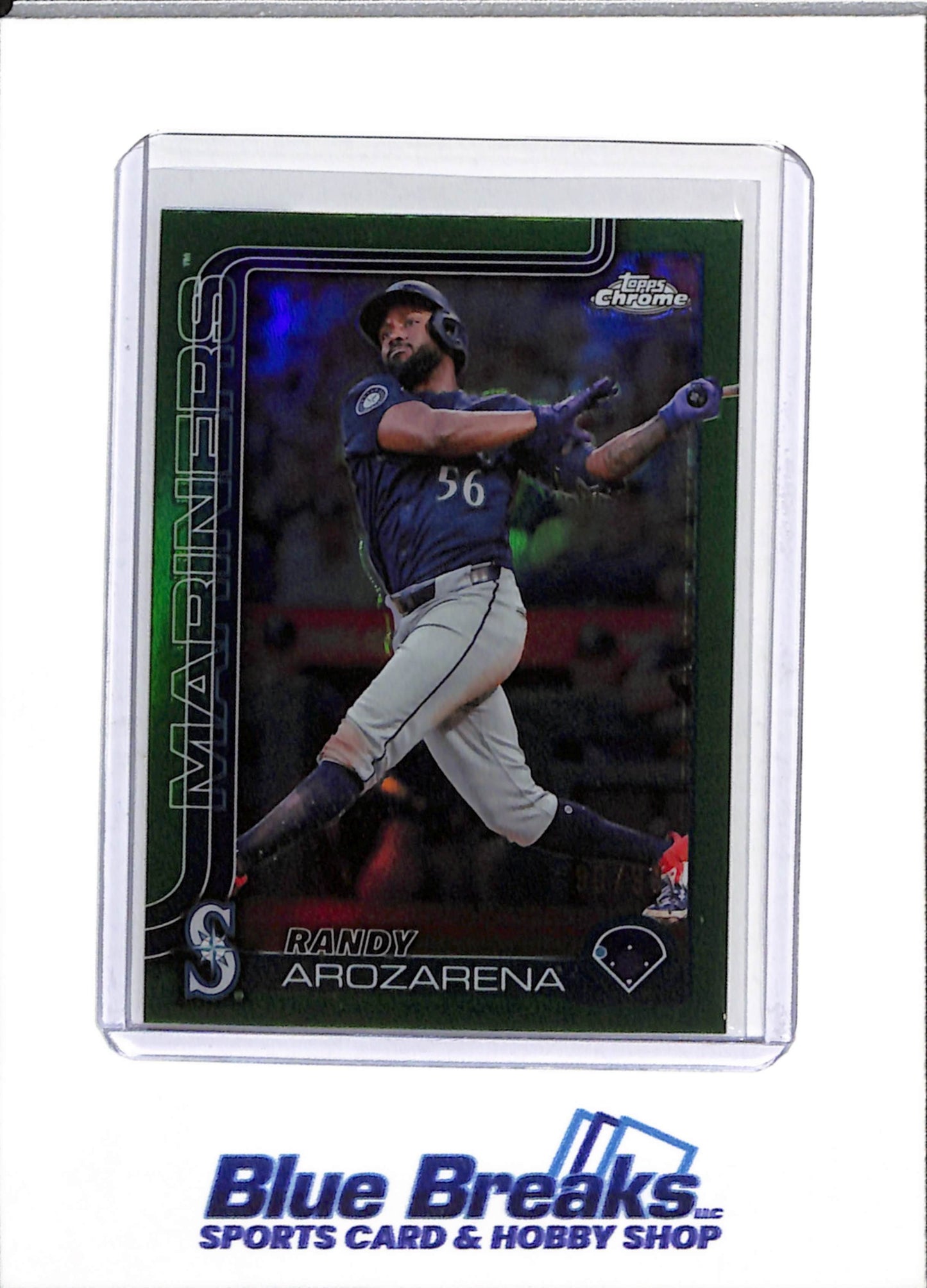 2025 Topps - Chrome - Green Boarder - Randy Arozarena - 90/99 - #164 - Baseball - Mariners - drops