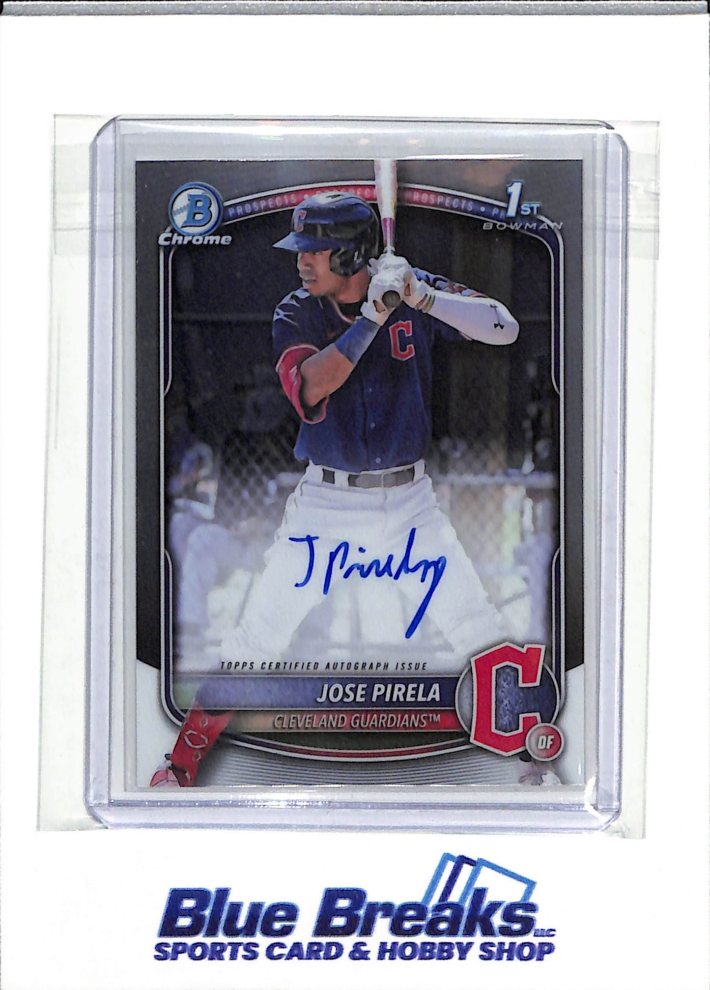 2025 Topps - Bowman Chrome - 1st - Silver Foil - Auto - Jose Pirela - Baseball - Guardians - drop