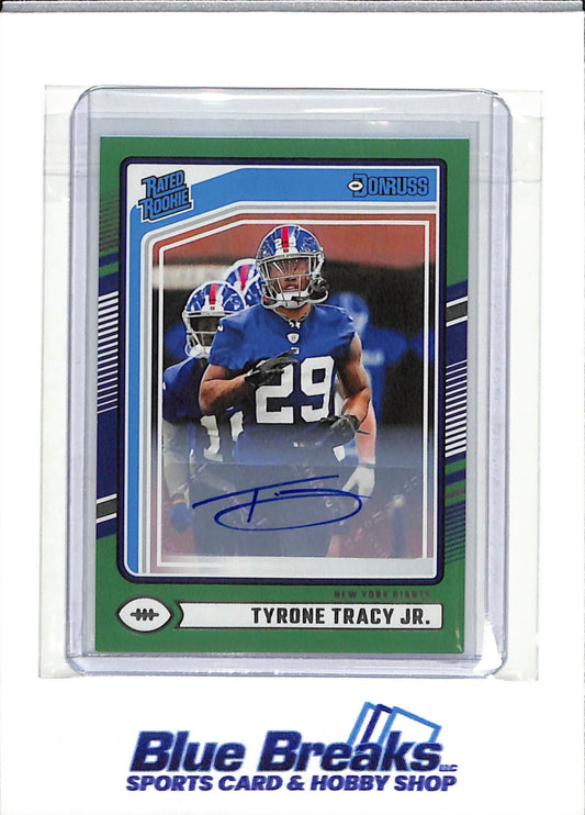 2024 Panini - Donruss - Rated Rookie - Auto - Tyrone Tracy Jr. - #364 - Football - Giants - drop