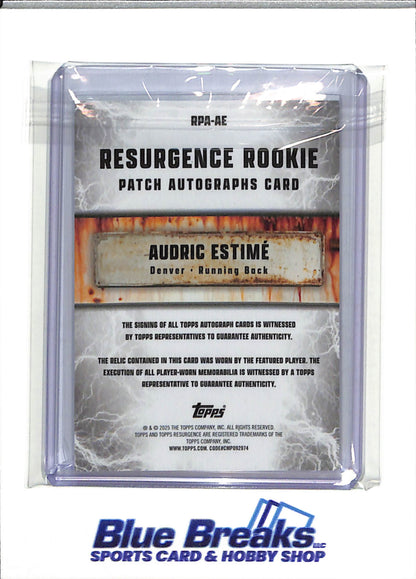 2025 Topps - Certified Autographed Issue - Resurgence Rookie - Audric Estime - 037/125 - #RPA-AE - Football - Broncos - drop